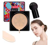 Cojín de aire CC Cream Líquida Fundación, Mushroom Head Air Cushion, Mushroom Head CC Cream, Hidratante Corrector, Control de Aceite Larga Duración Resistente al Agua (Naturaleza)