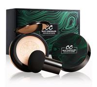 Cojín De Aire CC Cream,Mushroom Head Air Cushion Foundation,Líquida Fundación,Maquillaje Larga Duración,Base de Maquillaje de Brillo Color Reparación,Corrector Natural Incluso Tono De Piel-Natural