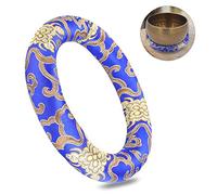 Cojín de Almohada para Cuenco de Canto Cojín de Seda Brocado de Seda 16cm Brocado de Seda Meditación Redonda Cojín de Cojín para Cuenco de Canto para Cuenco Tibetano Hecho a Mano Nepal(Azul)