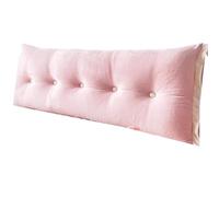 Cojín de almohada rectangular suave para cabecero, cuña larga de apoyo para sofá y cama, soporte para cuello y cuerpo, ideal para leer y relajarse (rosa, 59 pulgadas)