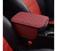 Cojín de Apoyabrazos de Coche para Porsche 911/718 /Taycan/Panamera/Macan/Cayenne, Multifunctional PU Leather Car Armrest Box Mat Accessori Decorativi,Red