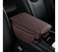 Cojín de Apoyabrazos de Piel de Coche para Ford Ranger III Double Cab 2019-2022, Cubierta de Consola Central de Coche Protector Accesorios,E-Coffee