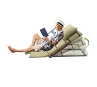 Cojín de apoyo lumbar, cojín de lectura, ajustable, 2 - 80°, cabecero eléctrico con función de mando a distancia, adecuado para leer, para el cuidado del paciente y para usar (verde)