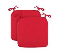 Cojín de asiento (2 unidades, con cintas de sujeción, 38 x 38 cm, certificado Öko-Tex), color burdeos