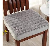 Cojín de asiento antideslizante extra grueso, almohada cuadrada de felpa de 40 x 40 cm para coche y oficina, apoyo firme para adultos y niños, color gris