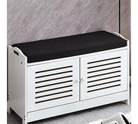 Cojín de asiento antideslizante lavable de espuma de alta elasticidad para cocina, jardín, ventana, columpio, 5 cm de grosor, suave, largo, para interiores y exteriores, 220 x 30 x 5 cm, color negro