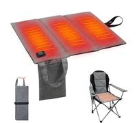 Cojín de asiento con calefacción portátil, plegable, de 3 niveles, con calefacción USB, asientos de estadio con para gradas, acampada al aire libre, senderismo, 17 x 16 pulgadas, batería
