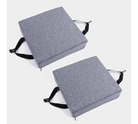 Cojín de Asiento Cuadrado con Lazos, 25/28/30/35/40/45/50cm Espesor de 3/5/8 cm,Taburete de Bar súper Suave Cojines for Sillas Cuadrado,Taburete, jardín, Interior, Exterior(Color 9,2PCS_30X30X3CM)