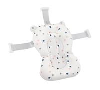 Cojín de asiento de baño para bebé, asiento de bañera plegable, flotante, suave y ajustable para cuarto de baño (estrellas blancas)