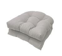 Cojín de Asiento de Cesta En Forma de U, Cojín de Patio Al Aire Libre, Cojines de Asiento de Mimbre, Paquete de 2 48 X 48 Cm, Cojín Suave Resistente a La Intemperie para Patio Al Aire Libre(Light Grey