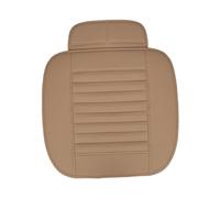 Cojín de Asiento de Coche sin Respaldo 52x50x3cm Beige | PU y Bambú Carbón, Espuma Acolchada, Transpirable y Seca, para Asiento de Coche en Cuatro Estaciones