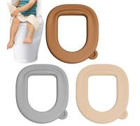 Cojín de asiento de inodoro acolchado - Espuma EVA flexible 40 x 37 cm - Lote 3 | reutilizable con adhesivo higiénico impermeable | Para el hogar, cuarto de baño, instalaciones públicas