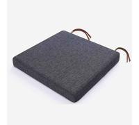 Cojín de Asiento de Látex Natural, Cojín de Silla Transpirable Antideslizante con Correas, Funda Lavable, para Oficina, Aulas, Sofás, Sillas de Ordenador, Coches(1pcs 14x15x1.6inch, Gray 2)