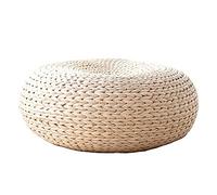 Cojín de Asiento de Paja de 40 Cm de Diámetro para Esterilla de Yoga Puf Suave Cojín de Tatami Alfombrilla de Cojín para El Uso en Inter