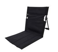 Cojín de asiento de playa, asiento de playa plegable portátil ligero, cojín de silla plegable con bolsa de transporte, silla de suelo versátil con soporte dorsal (negro)