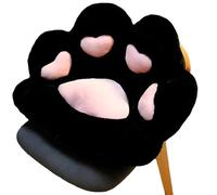 CojíN de Asiento EstéTico de Piel SintéTica con Forma de Pata de Oso, Mullido y CóModo, Creativo para Los Amantes de la DecoracióN del Hogar(Black)
