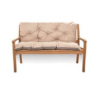 Cojín de asiento para columpio de Hollywood, cojín de banco para exteriores, columpio de jardín, con respaldo (160 x 50 x 50 cm, beige)