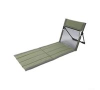 Cojín de asiento plegable con respaldo para sillas junto a la piscina, bolsa de almacenamiento de malla transpirable, barra de aleación de aluminio (verde)