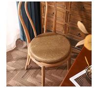 Cojín De Asiento Redondo De Espuma Viscoelástica Cojín para Silla Antideslizante Suave Ronda Taburete Cojín Cojín De Silla para Oficina En Casa(Luxury Gold Color,35CM(13.8inch))