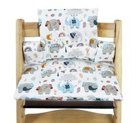 Cojín de asiento Sporgo para Stokke Tripp Trapp: Doble acolchado en el respaldo, impermeable, algodón orgánico suave, cojín de asiento extraíble, 44 x 27 cm