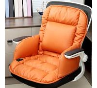 Cojín de Asiento y Respaldo calefactables para Silla de Oficina, con reposabrazos y Soporte Lumbar, 3 Niveles de Calor y Apagado automático a los 90 Minutos (Naranja)