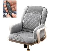 Cojín de Asiento y Respaldo calefactables para Silla de Oficina con reposapiés, Ajuste de Temperatura de 3 Niveles (Gris)