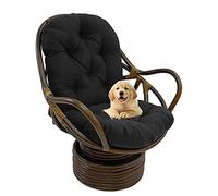 CojíN de BalancíN Giratorio, Cojines de Mecedora, Cojines de Silla de JardíN para Exteriores, Alfombrilla de Asiento CojíN de Mecedora Grueso para Interiores Exteriores,Negro