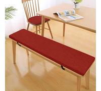 Cojín de banco de 3 cm de grosor con funda extraíble, almohada antideslizante para banco de jardín para patio, columpio, uso en interiores, color rojo, 140 x 50 cm, cómoda almohadilla de asiento para