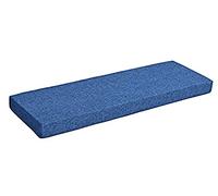 Cojín de banco de 5 cm de espesor, 80/100/120 cm antideslizante para asiento de banco para interiores y exteriores, patio, jardín, muebles de madera (azul, 140 x 30 cm)