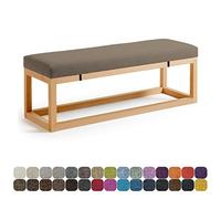 Cojín de banco de jardín al aire libre, 55 x 18 x 2 pulgadas, almohadilla de asiento plegable impermeable para sofá de patio, ventana de bahía, mecedora, lazos elásticos, lona duradera, soporte cómodo