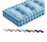 Cojín de banco de terciopelo azul claro de 140 x 35 x 10 cm, cojín de asiento para sillas de cocina, sofás de comedor y bancos de piano, suave, grueso, cómodo para asientos en interiores