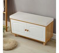 Cojín de banco grueso de 2 a 3 plazas, cojín largo de jardín suave para patio, muebles de columpio, sofá, ventana, para interiores y exteriores, 110 x 35 x 5 cm, color blanco