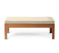 Cojín de banco impermeable de 5 cm de grosor, antideslizante, lavable, para banco de jardín, beige, 130 x 40 x 5 cm, cojín duradero para silla de patio, cómodo cojín para asiento