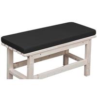 Cojín de banco impermeable negro de 100 x 40 cm de grosor, para bancos de jardín de 2/3 plazas, columpios al aire libre, hogar, patio y terraza, accesorio acogedor para muebles