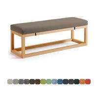 Cojín de banco para exteriores, 180 x 50 x 8 cm, cojín largo para asiento de jardín para muebles de interior/exterior, patio, balcón, columpio, loft, tapicería marrón cáñamo