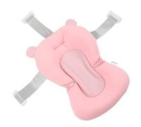 Cojín de baño para bebé, seguro y plegable, cojín de baño para recién nacidos (oso rosa)