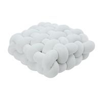 Cojín de Bola Anudada Hecho a Mano Supersuave para sofá Cama Coche Oficina Almohada Lumbar Cuadrada Blanca con diseño ergonómico para quienes Duermen de Lado