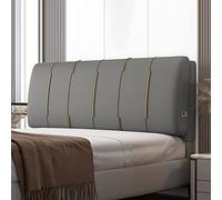 Cojín de cabecera de gran tamaño lavable tapizado gris para dormitorio, banco y cama de día, cojín de cuña completa con funda extraíble de 74.8 pulgadas, soporte de respaldo