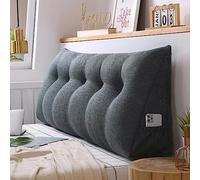 Cojín de cabecera Triangular Grande para Lectura Descanso en Cama almohadón de Lino y algodón para Respaldo de diván cojín de Apoyo con Funda extraíble Gris pequeño 23 6 Pulgadas