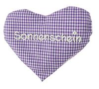 Cojín de calor con forma de corazón y texto en alemán, cojín de semillas de colza, regalo de nacimiento, regalo de cumpleaños lila Sonnenschein Talla:-