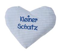 Cojín de calor con forma de corazón y texto en alemán, cojín de semillas de colza, regalo de nacimiento, regalo de cumpleaños Hellblau Kleiner Schatz Talla:-