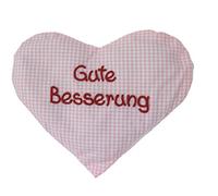 Cojín de calor con forma de corazón y texto en alemán, cojín de semillas de colza, regalo de nacimiento, regalo de cumpleaños Rosa Gute Besserung Talla:-