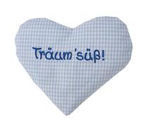 Cojín de calor con forma de corazón y texto en alemán, cojín de semillas de colza, regalo de nacimiento, regalo de cumpleaños Hellblau Träum süss Talla:-