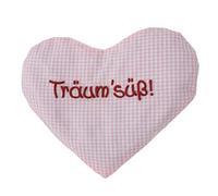 Cojín de calor con forma de corazón y texto en alemán, cojín de semillas de colza, regalo de nacimiento, regalo de cumpleaños Rosa Träum süss Talla:-
