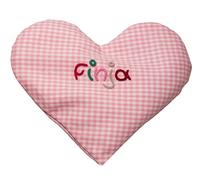 Cojín de calor Corazón con nombres - Cojín de Semillas de colza en diferentes colores - 15 cm x 17 cm tamaño grande - Baby, cojín de espelta Cojín de Semillas, pequeño Regalos, Baby Regalos, regalos nacimiento rosa Rosa Talla:talla única