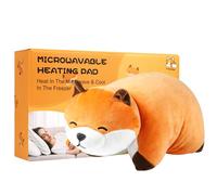 Cojín de calor para microondas, cojín de calor para microondas, diseño de zorro de peluche, para aliviar la terapia caliente y caliente para la espalda, dolor abdominal (Fox)