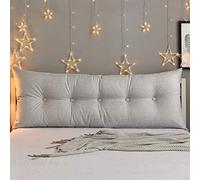Cojín De Cama De Cabecera De Algodón De Lino Grande Cojín De Cama para Cabecera Y Cojín De Cabecera De Lectura Cojín De Sofá Almohada Larga para Cabecera De Cama,Gray-120x60x20cm