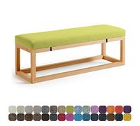 Cojín de color verde claro para interiores y exteriores, 160 x 49,7 x 5 cm, cojín versátil para banco, patio, ventana, sofá, mecedoras con lazos elásticos, accesorio perfecto para muebles de jardín