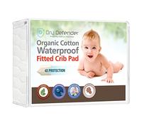 Cojín de cuna ajustable impermeable de algodón orgánico - Funda de colchón y protector natural para cuna - Sin blanquear, no tóxico e hipoalergénico (71 x 132 x 17,8 cm)