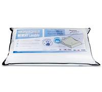 Cojín de doble onda cervical lavable de memoria, memoria 100% viscolattice, con funda de almohada de tela con cremallera, blanco